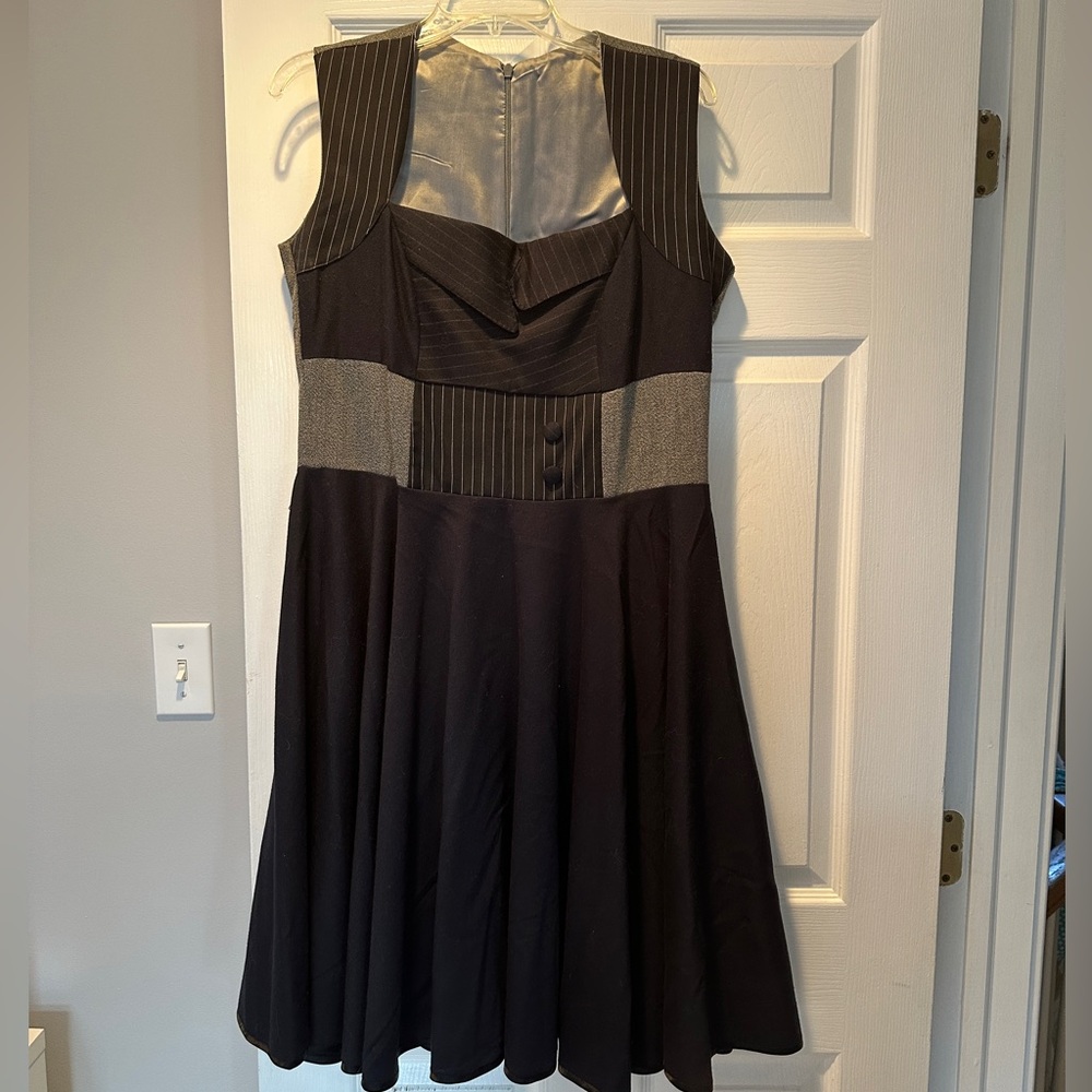 Elegant Navy and Gray Women's Dress